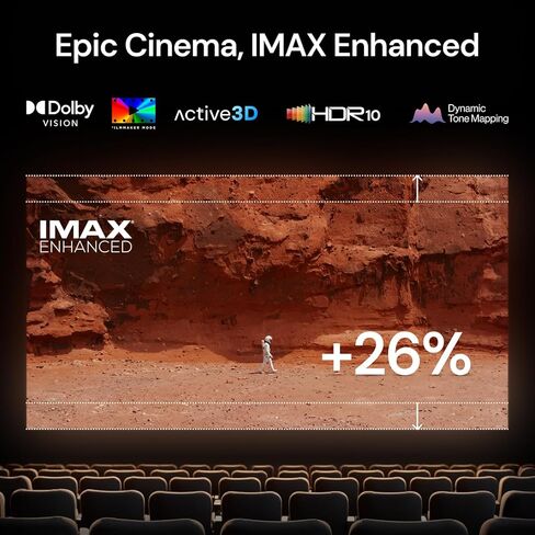 جهاز عرض Laser Treammaster Plus2 Triple Triple ، أداء أسرع 2x ، ألعاب 4 مللي ثانية ، IMAX ، Google TV ، HDR10+، AI 4K UHD ، مع Smart Google Home و Apple HomeKit ، Dolby Vision & Atmos in Kuwait