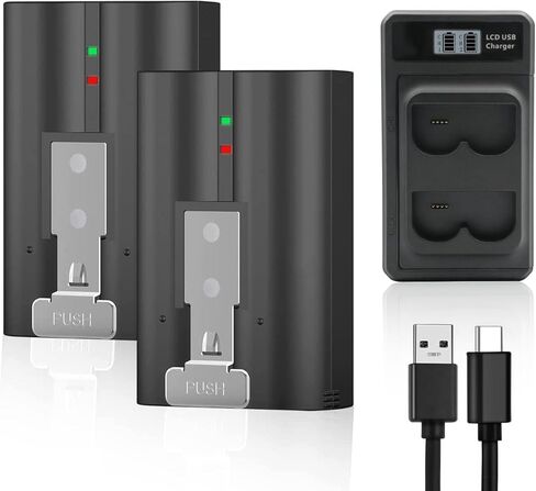 2-Pack 7200mAh Replacement Battery with 5W Solar Panel Charger for Ring Camera, Compatible with Ring Stick Up Camera Spotlight Cam Battery, Spotlight & Stick UP Plus/Pro, Waterproof in Kuwait