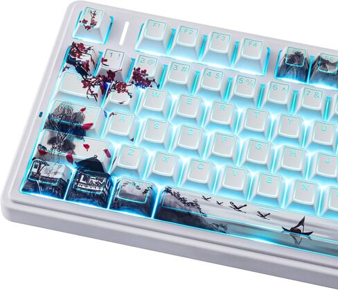 PBT Keycaps - Side Print Keycap Set, Shine Through Custom Key caps, Japanese Keycaps Dye Sub & Double Shot, 131 Keys Cherry Profile Keyboard Keycap for Magnetic Mechanical Keyboard in Saudi Arabia