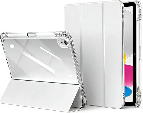 متوافق مع IPAD (A16) 11 بوصة الجيل الحادي عشر CASE 2025 ولحالة الجيل العاشر iPad 10.9 بوصة 2022 ، Clear Back Trifold Stand مع Holder Holder Wake/Sleep ، Blue in Saudi Arabia