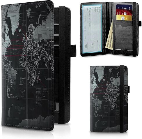 FUYOCWE Checkbook Cover for Men Women Check Book Covers Holder for Personal Checkbook Register Duplicate Checks,RFID Blocking Leather Checkbook Wallets w/Elastic Strap-Sunflower Butterfly in Kuwait