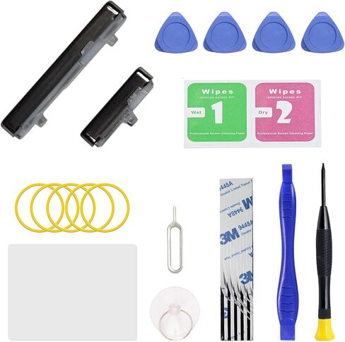 Power On Off Volume Button Key Replacement for Galaxy S21 Ultra Repair Part, with Toolkit (Black) in Saudi Arabia