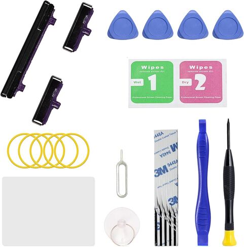 Power On Off Volume Button Key Replacement for Galaxy S21 Ultra Repair Part, with Toolkit (Black) in Saudi Arabia
