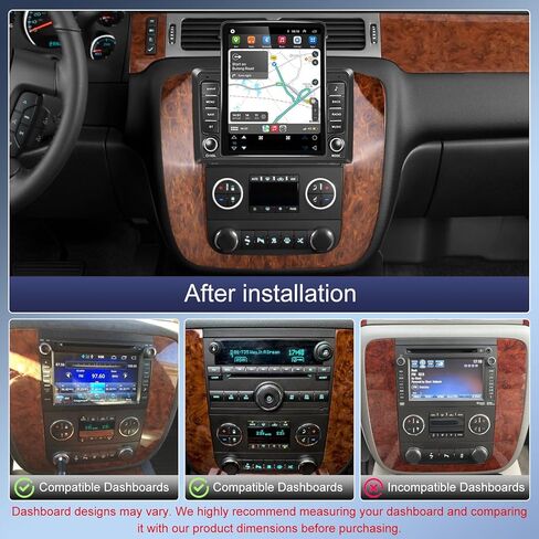 9.7 Inch Android 13 Car Radio Stereo for Chevrolet GMC 2007-2014 IPS Touchscreen Double Din Car Radio Receiver w/CarPlay & Android Auto, Built-in WiFi GPS Navigation Bluetooth Backup Camera, 2+32G in Kuwait