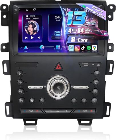 8Core 4+64G Car Radio for Ford Edge 2010-2014,5G WiFi 9 Inch IPS Touchscreen Radio for Ford Edge Stereo with Wireless CarPlay Android Auto Bluetooth GPS 48EQ FM/RDS SWC MIC Backup Camera in Saudi Arabia