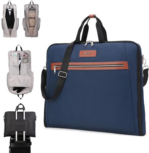 BE SMART Waterproof Garment Bag for Travel, Large Carry on Garment Bags with 1 Coat Hanger Up to 3 Suits, Hanging Suit Luggage Bag for Men Women, Wrinkle Free Suit Cover for Shirt Dress Coat, Black in Kuwait