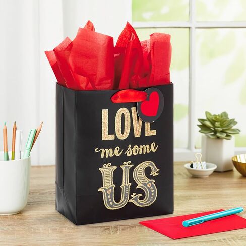 Hallmark Mahogany 9" Medium Gift Bag with Tissue Paper (Love Me Some Us) for Anniversary, Valentines Day and More in Saudi Arabia