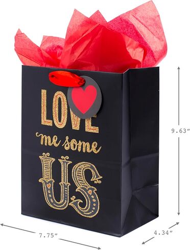 Hallmark Mahogany 9" Medium Gift Bag with Tissue Paper (Love Me Some Us) for Anniversary, Valentines Day and More in Saudi Arabia