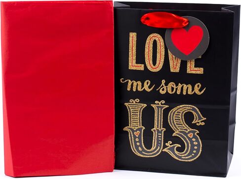 Hallmark Mahogany 9" Medium Gift Bag with Tissue Paper (Love Me Some Us) for Anniversary, Valentines Day and More in Saudi Arabia