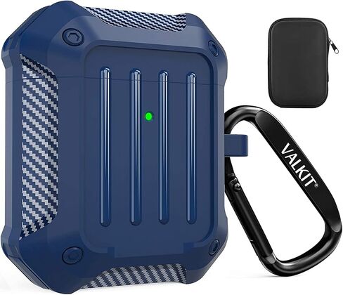 Valkit Compatible AirPods Case Cover for Men Women, Full-Body Rugged Protective Airpods Cover with Keychain Air Pod 2 Case for Airpods Wireless Charging Case 2 & 1 - Black in Saudi Arabia