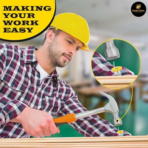 2,000 pcs of 1 inch x 12 gauge Plastic Cap Roofing Nails | GOLD Color | Diamond Point | Ring Shank | Electro Galvanised 2,000 per Tub. in Kuwait