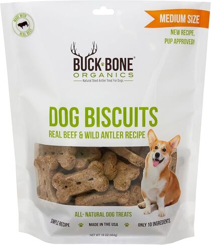 Buck Bone Organics Antler Dog Biscuits 16 OZ Bag in Kuwait