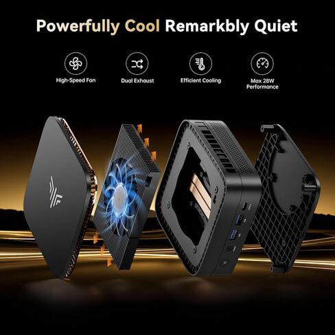 كمبيوتر صغير KAMRUI AK1PLUS، 12 جيجابايت LPDDR5 4800 ميجا هرتز 256 جيجابايت M.2 SSD مع معالج N100، كمبيوتر مكتبي صغير 4K مع 2 HDMI، يدعم WiFi 5، BT 4.2 للمكتب والمنزل in Kuwait