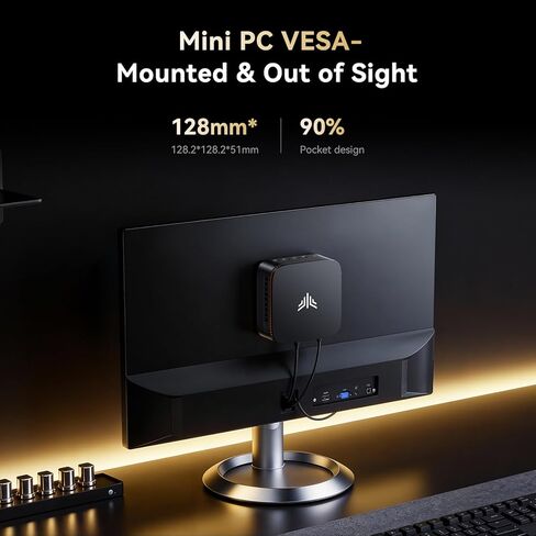 كمبيوتر صغير KAMRUI AK1PLUS، 12 جيجابايت LPDDR5 4800 ميجا هرتز 256 جيجابايت M.2 SSD مع معالج N100، كمبيوتر مكتبي صغير 4K مع 2 HDMI، يدعم WiFi 5، BT 4.2 للمكتب والمنزل in Kuwait