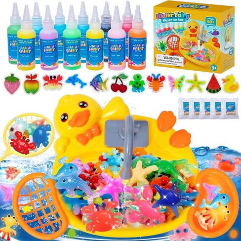 116pcs Magic Glow-in-the-Dark Water Fairy Toy Kit-Aqua DIY elf مجموعة مع 18 قالب مخلوق البحر ، 100 مل من الهلام ، 20 ملونة الهلام ، هدية عيد ميلاد عيد الميلاد ، وجعل مجموعة الجذعية الخاصة بالفنون الخاصة بك للطفل in Kuwait