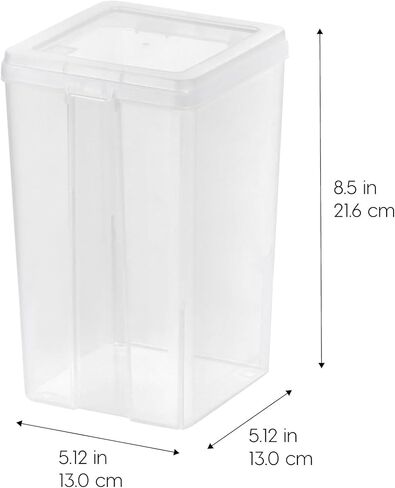 IRIS USA Medium Vertical Storage Container for Home & Office Organization, Big Capacity Stackable Plastic Bin for Stationery, Pantry, Cosmetics & More, Space-Saving Tall Organizer, Clear, Pack of 10 in Kuwait