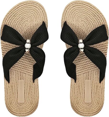 OYOANGLE Women's Criss Cross Straps Straw Sandals Open Toe Flat Casual Beach Sandals in Saudi Arabia