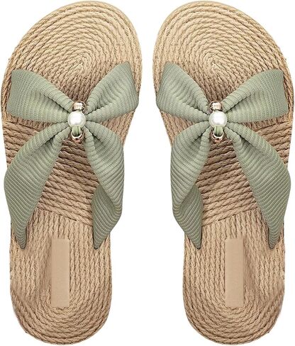OYOANGLE Women's Criss Cross Straps Straw Sandals Open Toe Flat Casual Beach Sandals in Saudi Arabia