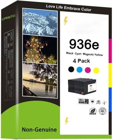 936 Ink Cartridges Use for HP OfficeJet 9122e 9110b 9125e 9128e 9130b 9135e OfficeJet Pro Wide Format 9730e Printer 4-Pack (Cyan Magenta Yellow Black) in Kuwait