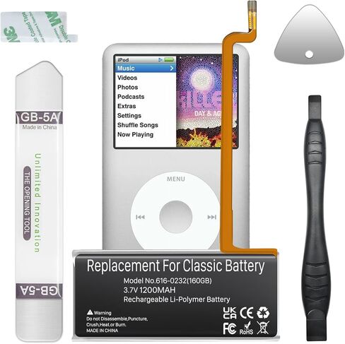 WAVYPO 616-0232 Battery, 900mAh High Capacity Battery Replacement Compatible with iPod 5th - 7th Generation Video Classic A1136 A1238 6th 80GB 6.5th 120GB 7th 160GB 5th 30GB in Saudi Arabia