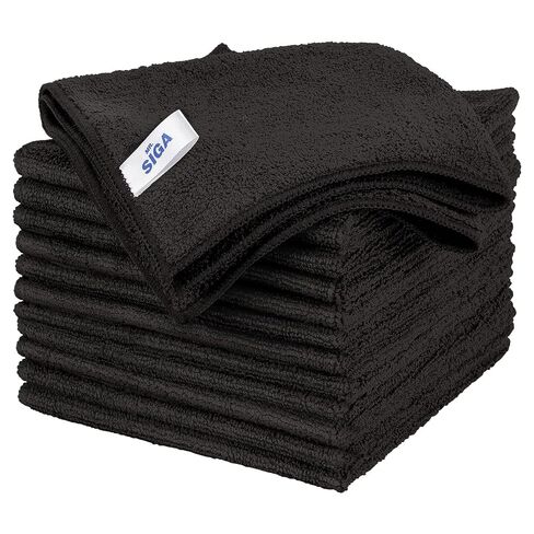 MR.SIGA Microfiber Cleaning Cloths, All-Purpose Surface Microfiber Towels, Streak Free Cleaning Rags, Pack of 12, Wheat, Size 32 x 32 cm(12.6 x 12.6 inch) in Kuwait