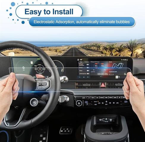 2025 Ioniq 5 شاشة واقي الشاشة لـ Hyundai Ioniq 5 (SE Standard Range/SE/SEL/LIMITER/XRT) شاشات عرض مزدوجة 12.3 بوصة ، 9H الزجاج المقسى 2025 Ioniq 5 N الملحقات المضادة للقرعة/HD 12.3 " in Saudi Arabia