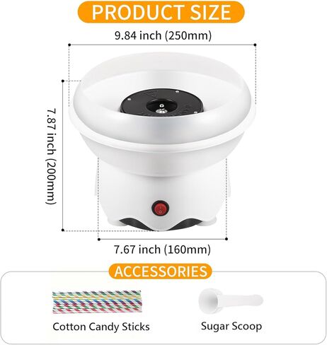 Retro Cotton Candy Maker, Includes Sugar Scoop, Sticks, Mini Cotton Candy Machine for Birthday Party, Christmas Gifts, Home Uses in Kuwait