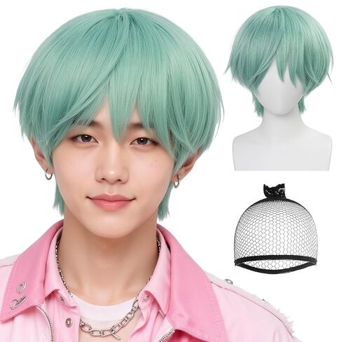 Joy Wig for Women Short Blue Wig for Joy Cosplay Wig Joy Outfits Joy Anime Wig Joy Blue Synthetic Wig for Halloween Joy Party Wig Joy Costume Wig for Halloween Christmas Party+ Wig Cap in Kuwait
