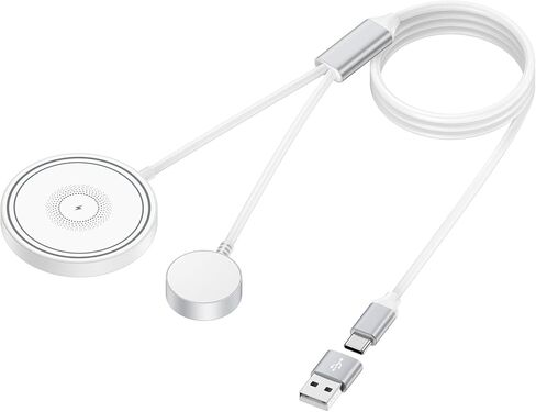 Galaxy Watch Charger USB-C Compatible with Samsung Watch Ultra/FE/7/6/6 Classic/5/5 Pro/4/4 Classic/3/Active 2/1,25W USB C Fast Wall Charger Block 3.3FT Type C Magnetic Wireless Charging Dock Black in Saudi Arabia