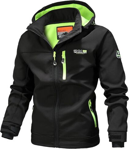 UIUO-UIPEU Men's Softshell Jackets Fleece Lined Waterproof Windbreaker Hooded Jackets for Men Hiking Golf Jacket Fall Winter in Kuwait