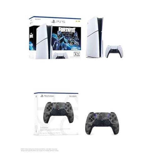 Console PlayStation®5 (Slim) + PlayStation Dualsense® Wireless Controller - حزمة بيضاء in Kuwait