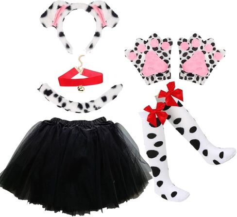 kirei sui kids costime Animal Costume Dalmatians totu tutu ear bowtie tail 5pcs set in Kuwait