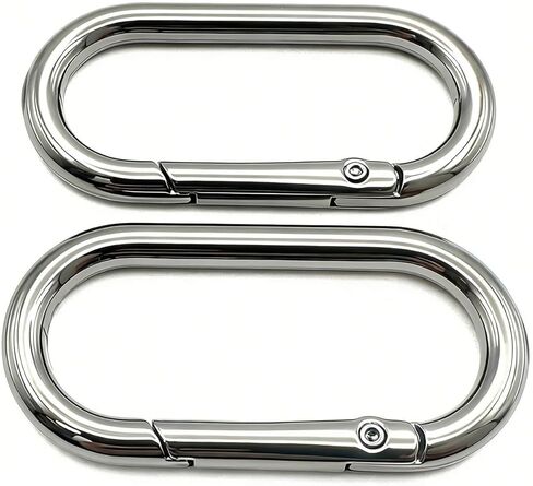 2 Pack Oval Carabiner Clip, Spring O Ring Keychain Purse Clips for Handbags, Metal Round Buckle Key Rings Key Hook Clip in Kuwait