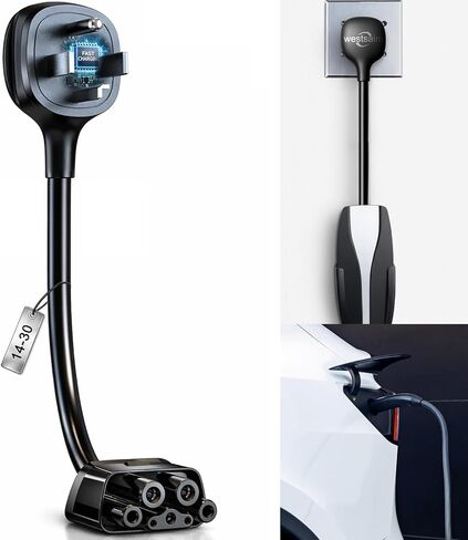 محول NEMA 14-30 لشاحن الهاتف المحمول Tesla Gen 2، حتى 24 أمبير، محولات NEMA 14-30 المتميزة تعمل لمنفذ 240/250 فولت، طول 16 بوصة in Kuwait