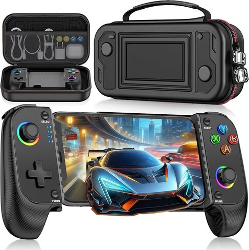 Wireless Phone Controller for iPhone/Android No Deadzone, Mobile Gaming Controller Support Xbox Game Pass, PlayStation, Steam Link, Call of Duty, Roblox, Cloud Gamepad for iOS with Dynamic LED Lights in Kuwait