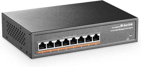 MokerLink 10 Port Poe Switch ، 8 Port Poe+ 100Mbps ، 2 Gigabit uplink ، 96W 802.3af/AT ، VLAN & Extend in Kuwait