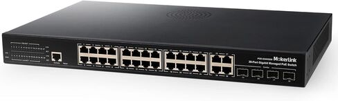 MokerLink 10 Port PoE Switch, 8 Port PoE+ 100Mbps, 2 Gigabit Uplink, 96W 802.3af/at, Vlan & Extend, Fanless Metal Plug & Play Ethernet Switch in Saudi Arabia