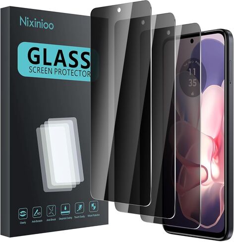 3 Pack Privacy Screen Protector for Motorola Moto G play 5G 2024 With 3 Pack Camera Lens Protector, Anti Spy Tempered Glass Film, 9H Hardness, Black Protector, Anti-Scratch, Bubble Free in Saudi Arabia