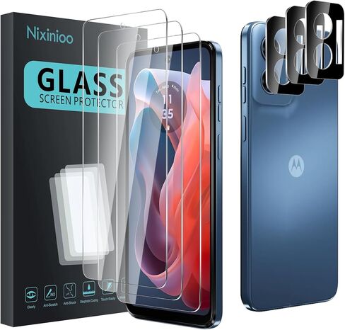 3 Pack Privacy Screen Protector for Motorola Moto G play 5G 2024 With 3 Pack Camera Lens Protector, Anti Spy Tempered Glass Film, 9H Hardness, Black Protector, Anti-Scratch, Bubble Free in Saudi Arabia