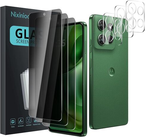 3 Pack Privacy Screen Protector for Motorola Moto G play 5G 2024 With 3 Pack Camera Lens Protector, Anti Spy Tempered Glass Film, 9H Hardness, Black Protector, Anti-Scratch, Bubble Free in Saudi Arabia
