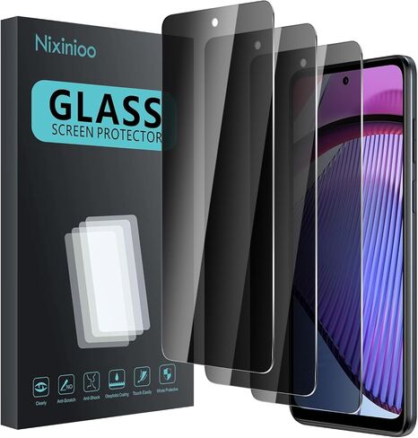 3 Pack Privacy Screen Protector for Motorola Moto G play 5G 2024 With 3 Pack Camera Lens Protector, Anti Spy Tempered Glass Film, 9H Hardness, Black Protector, Anti-Scratch, Bubble Free in Saudi Arabia