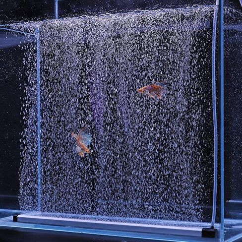 hygger Aquarium Bubble Strip, Nano Air Bubble Curtain Wall Aquarium Air Stone Kit, Quiet High Dissolved Oxygen Diffuser Fish Tank Bubbler Decorations for Freshwater Saltwater (13.8 Inch) in Kuwait