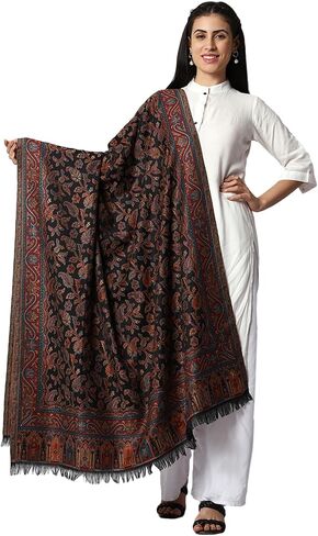 Weavers Villa Women's Pashmina Wool Blend Indian Handicraft Woven Shawls, Scarf, Wraps [Large Size: 40" X 80"] in Kuwait