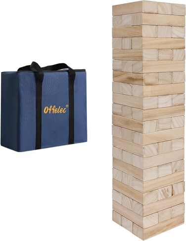 Wooden Blocks Stacking Tumbling Tower Game for Kids Adults Family 54 pcs Classic Block Stacking Board Games for Indoor Outdoor Night Toy Games in Kuwait