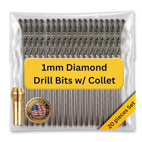 Drilax 1mm 1.5mm 2mm 2mm 2mm الماس بتات للحجارة ، والزجاج البحري ، والصدف المتوافقة مع Dremel - 4 collets شملت 24 جهاز كمبيوتر الشخصي in Saudi Arabia