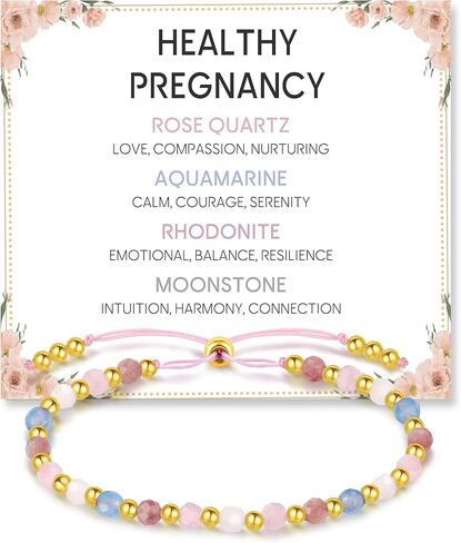 SmileBelle Pregnancy Gifts for Expecting Mom, Moonstone Bracelet to Conception for Her Crystal Healing Bracelet for Women as Pregnancy Must Haves Blessing Jewelry as New Mom Gifts in Saudi Arabia