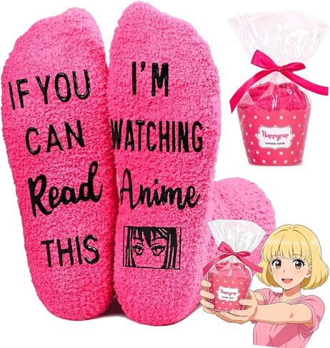 HAPPYPOP Women Funny Anime Gifts Anime Socks Anime Socks for Teen Girls, Novelty Anime Gifts for Girls Anime Gifts for Women in Kuwait
