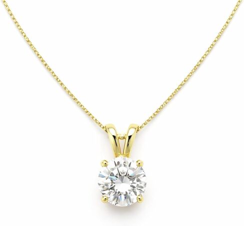 Mariell Cubic Zirconia Crystal Gold Pendant Necklace for Women, 2 Carat CZ, Bridal Wedding Jewelry Gift in Kuwait