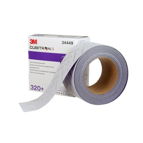 3M Cubitron II Hookit Shacit Sheet Roll ، 34449 ، متعدد الفتحات ، 70 مم × 12 م ، 320+ ، ورق الصنفرة الصنفرة للسيارات لإزالة الطلاء ، إصلاح الجسم ، رمل السيارات in Kuwait