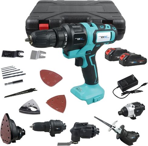 NEWONE 20V Cordless Tool Set,5-Tool Set Power Tool Combo Kit, Compatible with De-Walt 20V Battery,One Charger in Kuwait